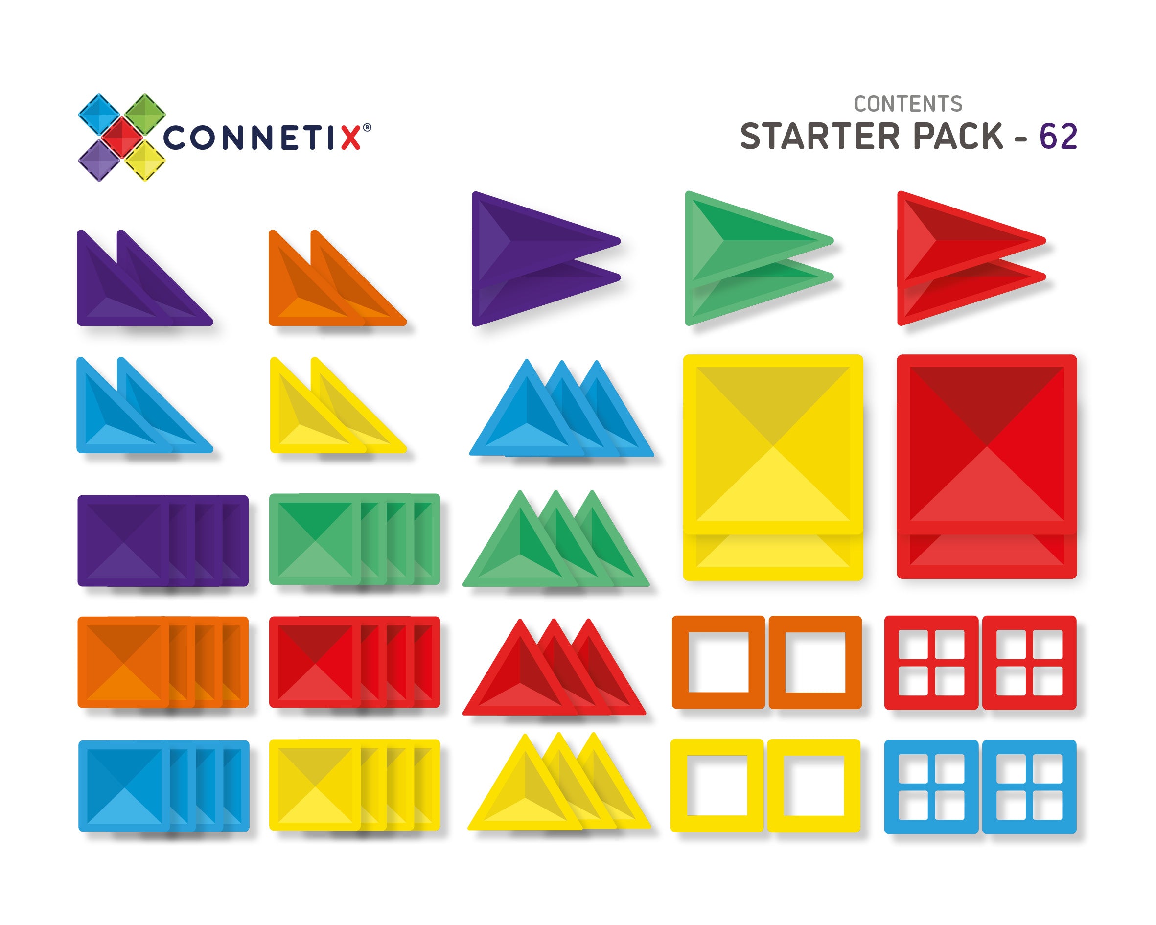 Connetix Tiles - 62 pc Starter Pack Image